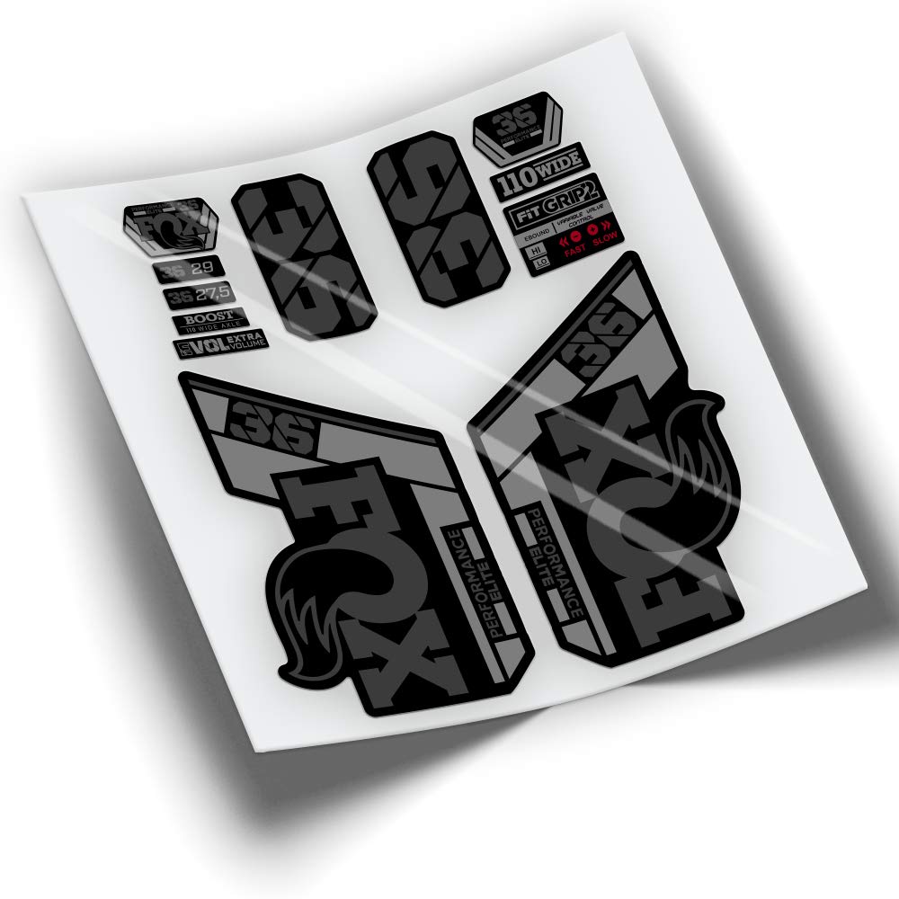 Rif:VP426 Adesivi compatibili con forcella FOX 36 ELITE 2021-2025 BICOLOR MTB, adesivi, adesivi per mountain bike. (Grigio 073)