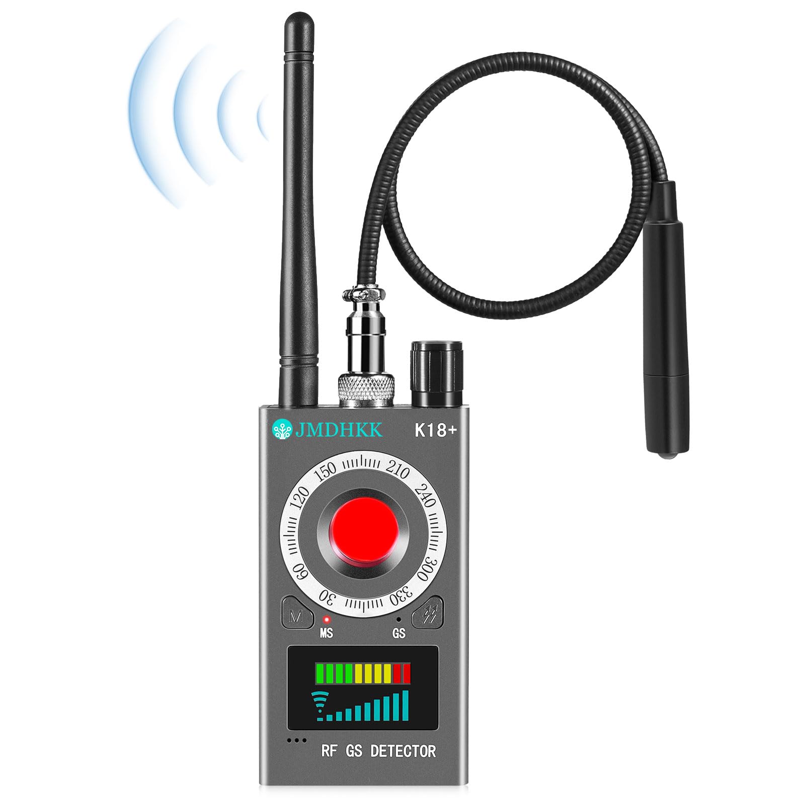 JMDHKK K18+ Versteckter Kamera-Detektor, Spionagekamera-Finder, Wanzendetektor, Magnetfeld-Detektor, Abhörgerät-Detektor für Sicherheit zu Hause, im Büro, Hotel und auf Reisen(Grau)