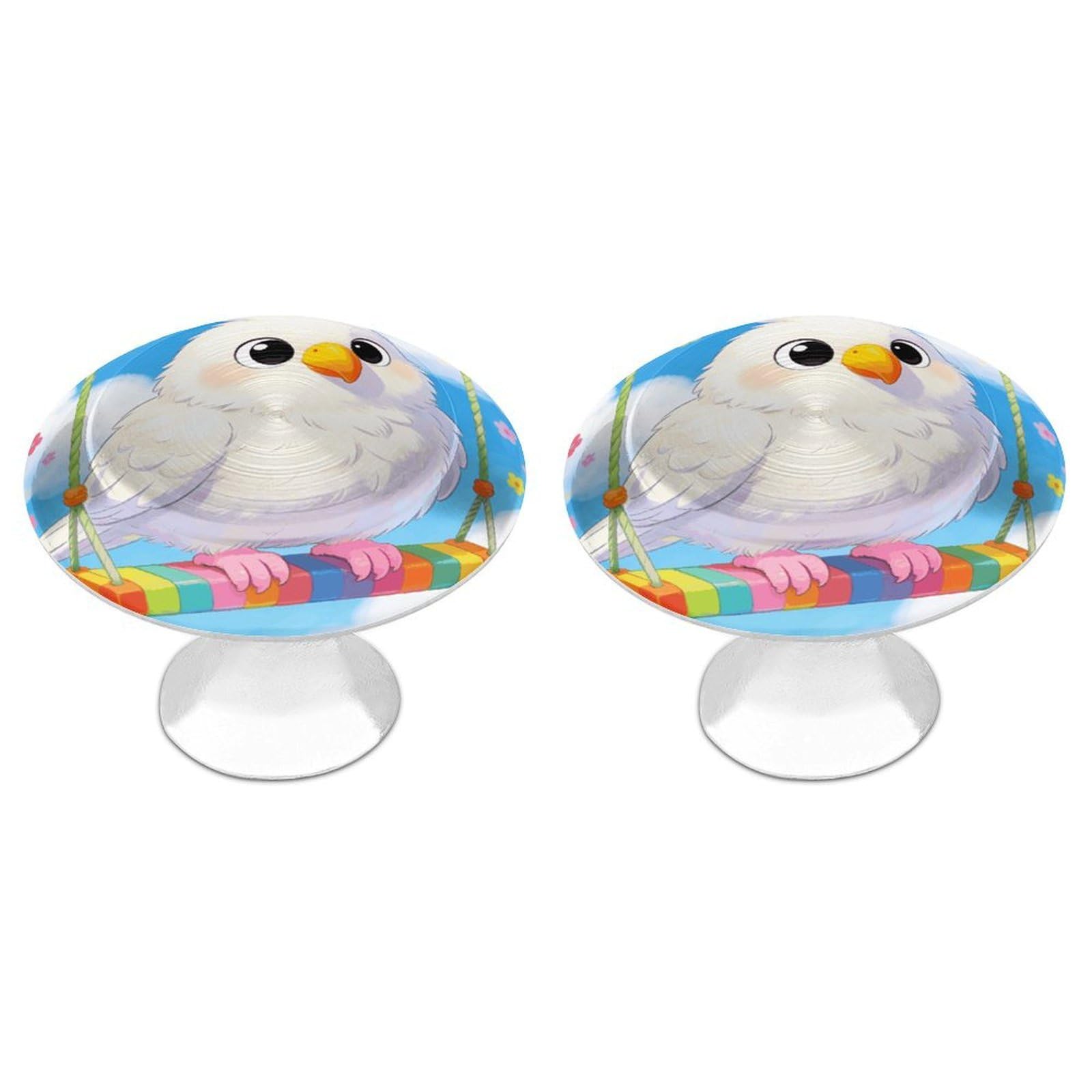 Vstadank Style The Spring Leisurely Stroll Of A Little White Parrot Drawer Knob Round Dresser Sturdy Drawer Pulls With Mounting Screws Kitchen Stainless Steel Modern Decorative Handles For Cupboard Closet Bathroom