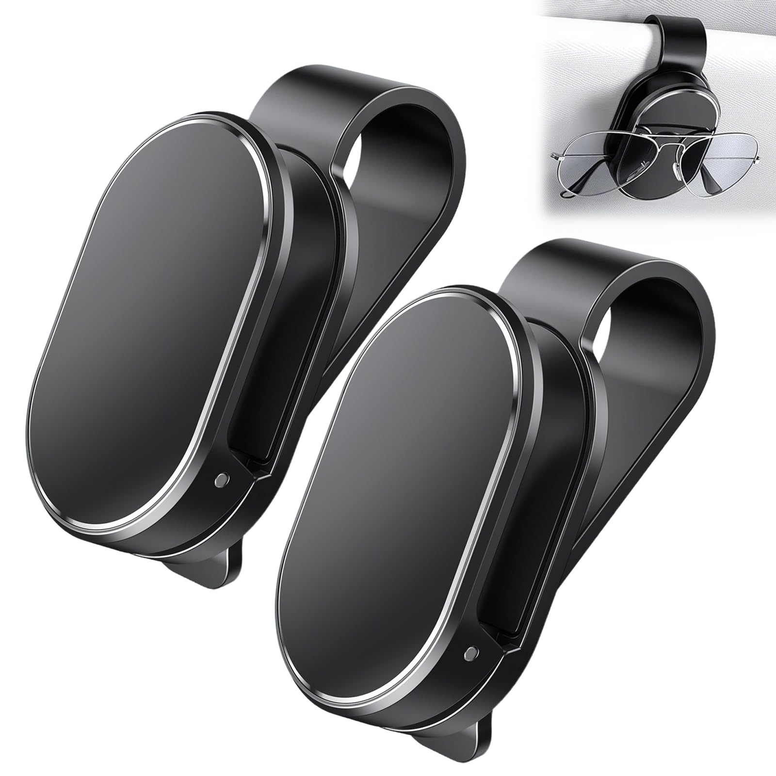 Tbintul Brillenhalter für Auto Sonnenblende, Minimalistischer Auto-Brillenclip, Universal Brillenhalter Auto, Universelles Auto-Innenraum-Zubehör für Die Meisten Brillen und Sonnenbrillen, 2 Stück