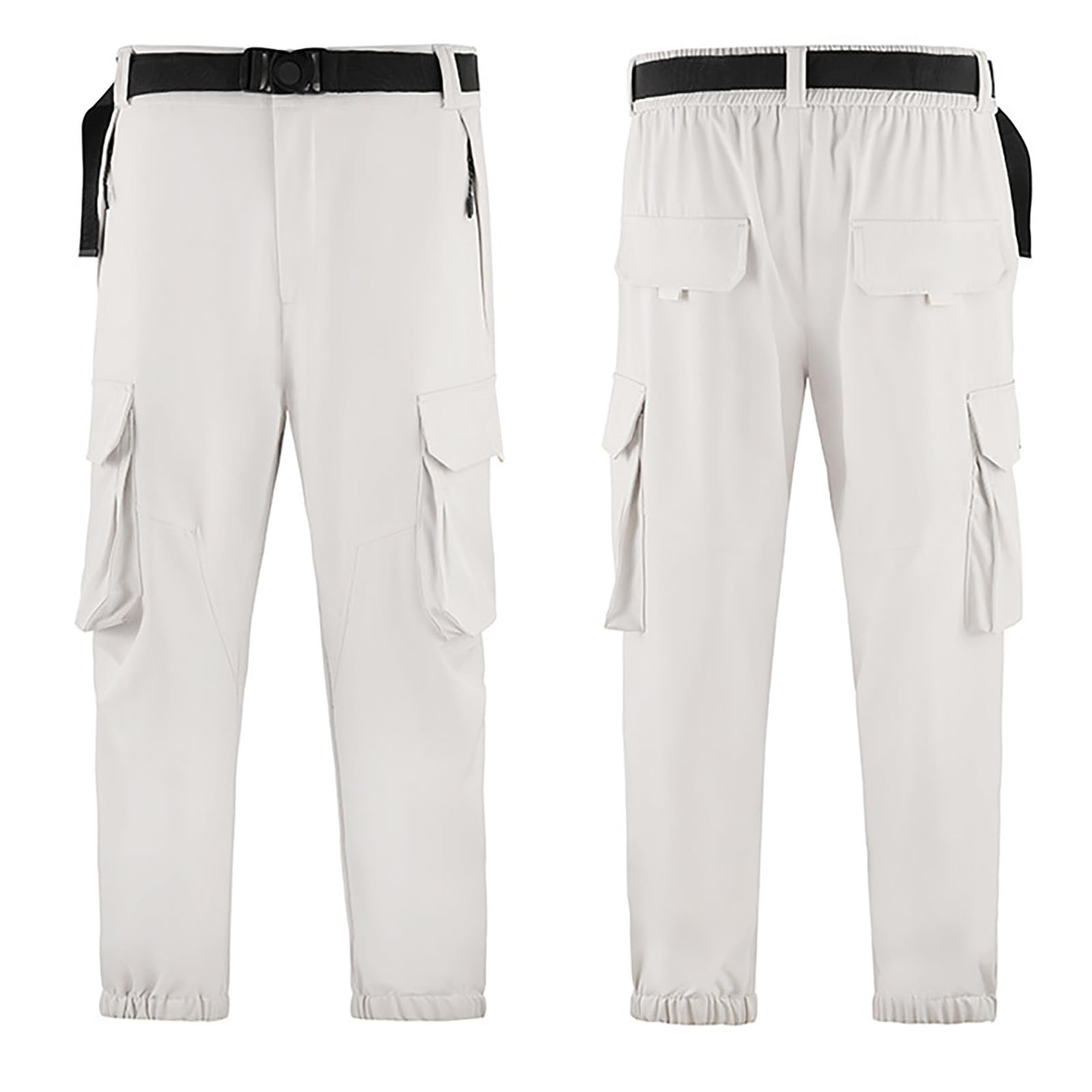 Pantalon Randonnée Homme Pantalon De Randonnée Noir Militaire Taille Elastique Bucheron Convertible Tactique Imperméable Surpantalon Moto Travail Résistant Carreaux Large Chantier Séchage Rapide