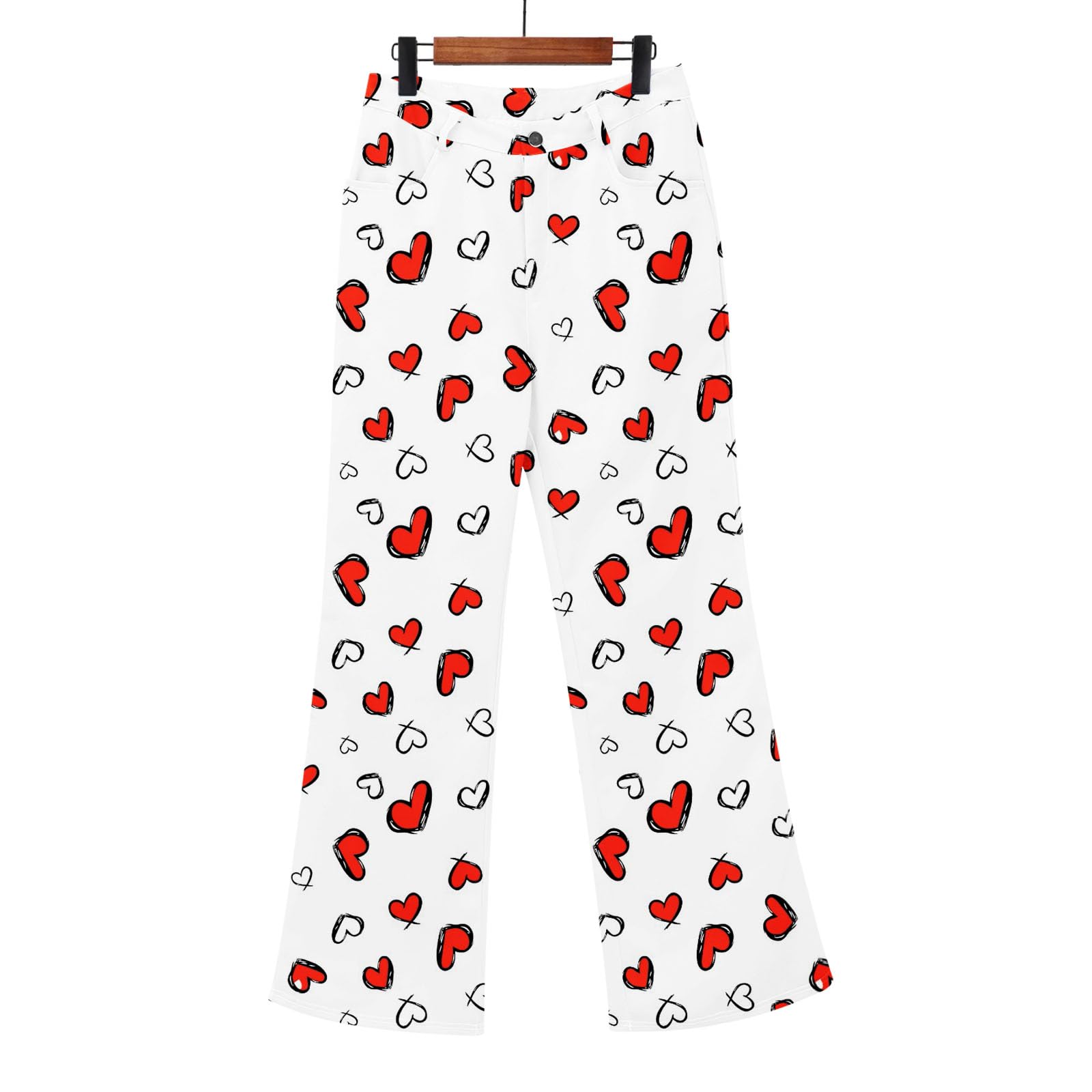 Pantaloni da lavoro da donna stile anni '80 piccoli pantaloni casual a gamba larga con tasche