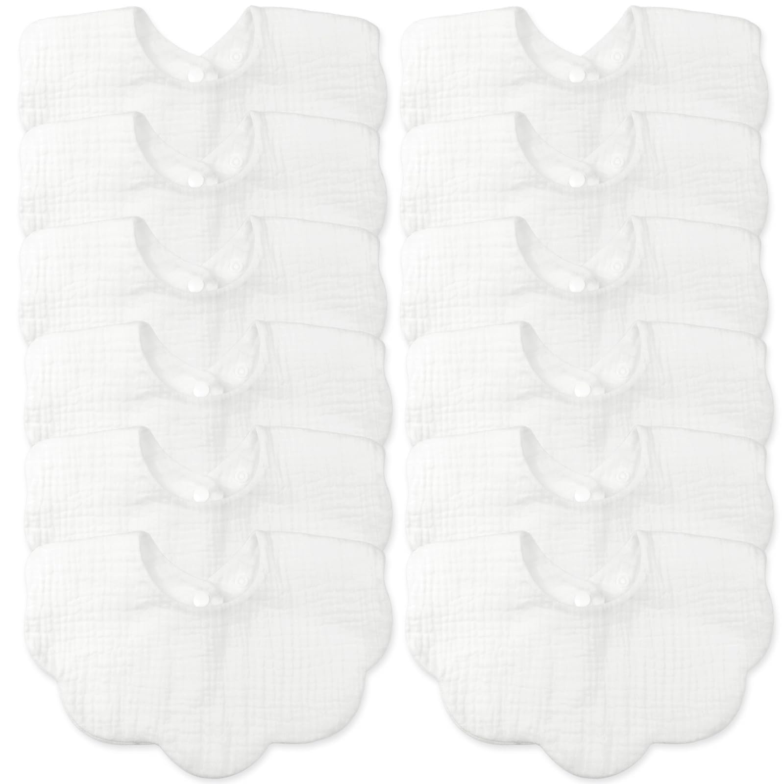 DOSMINE Baby Drool Bibs for Unisex Girls Boys 12 Pack Baby Muslin Bibs for Drooling and Teething