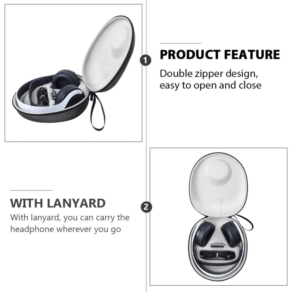 Gadpiparty Estuche Portátil para Auriculares Inalámbricos Doble Espacio de Almacenamiento y Protección contra Salpicaduras, Compatible Modelos 3D para Actividades al Aire Libre