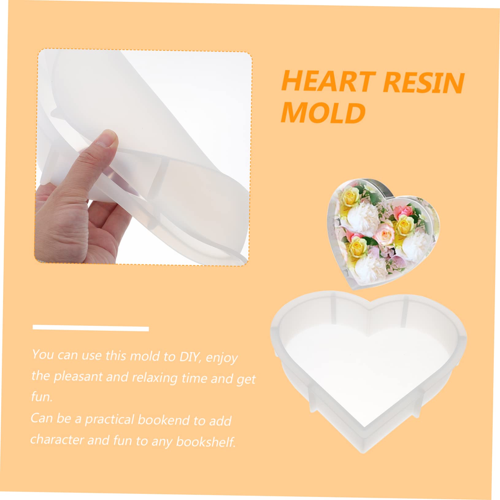 Didiseaon 2piezas Molde De Silicona De Corazón Para Molde Reutilizable Para Decoración Del Hogar y Soporte De Libros