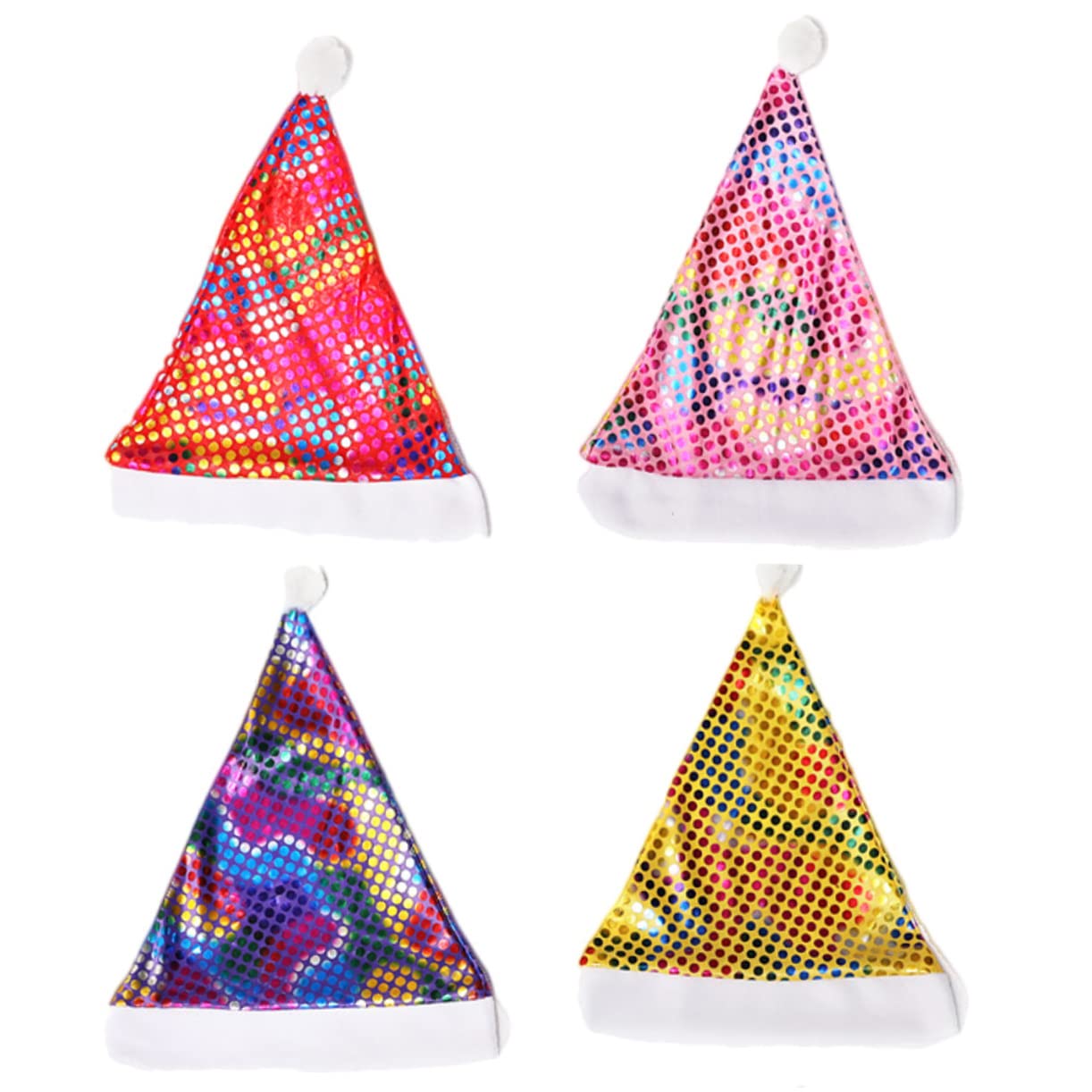 Didiseaon 12pezzi Cappello Di Natale Adulto Con Paillettes Da Pz Elegante e Confortevole Per Feste Natalizie Decorazione Natalizia Per Famiglie e Amici