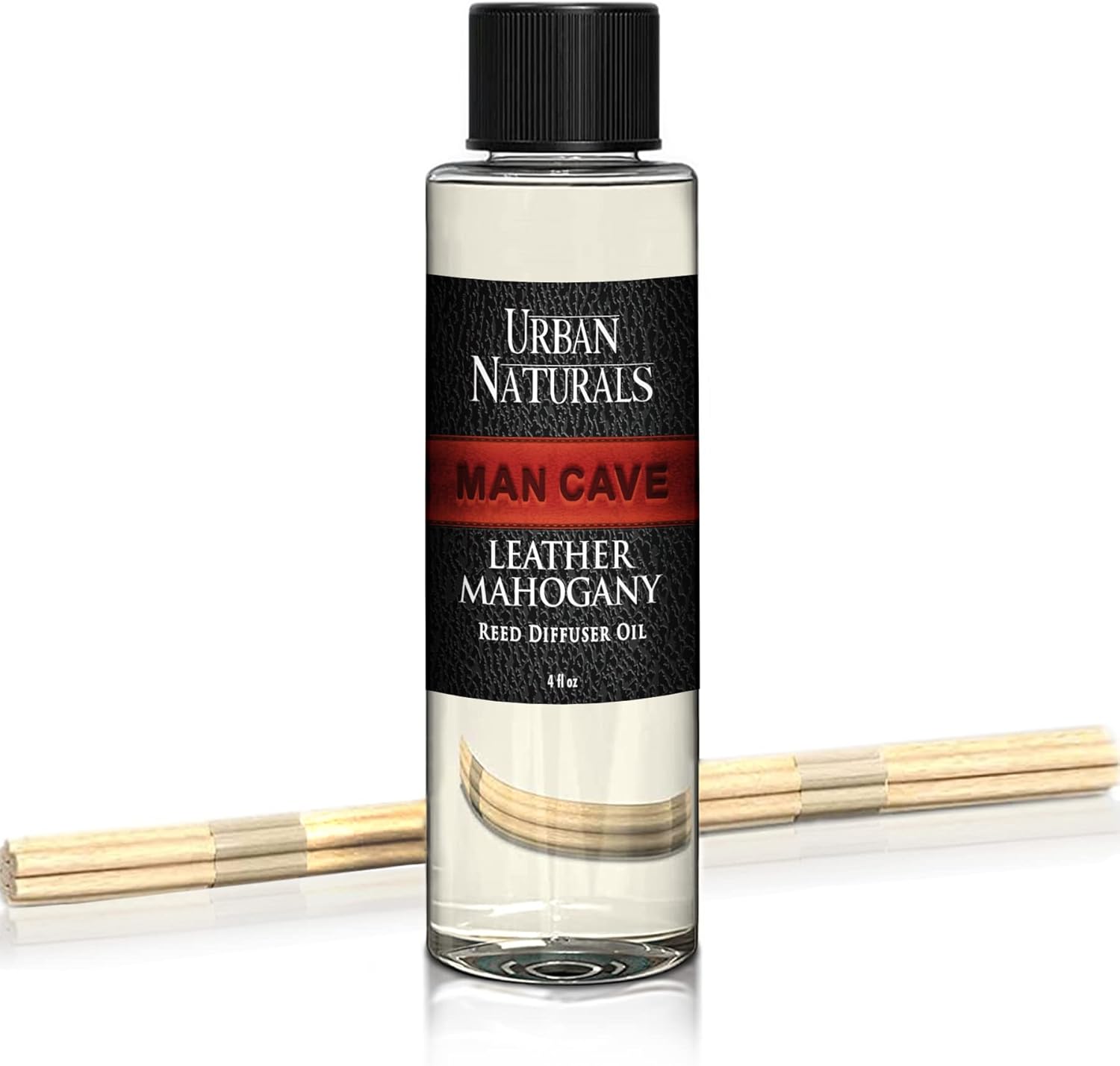 Urban Naturals Leather Mahogany Scented Oil Reed Diffuser Refill Includes a Free Set of Reed