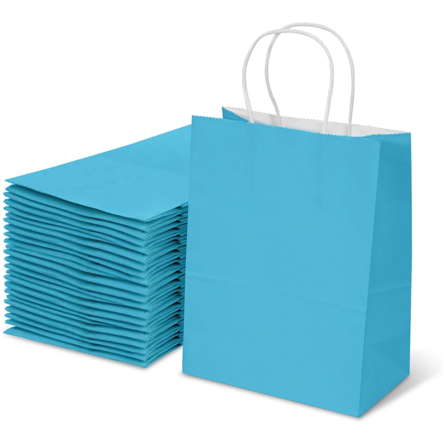 Aakriti Gift Bag Kraft Paper Bags With Handle For Birthdays, Weddings, and Parties Colorful, Durable, and Stylish Gift Packaging Bags, Perfect For Special Events 10 X 8 X 3 Inch (Sky Blue, 25)