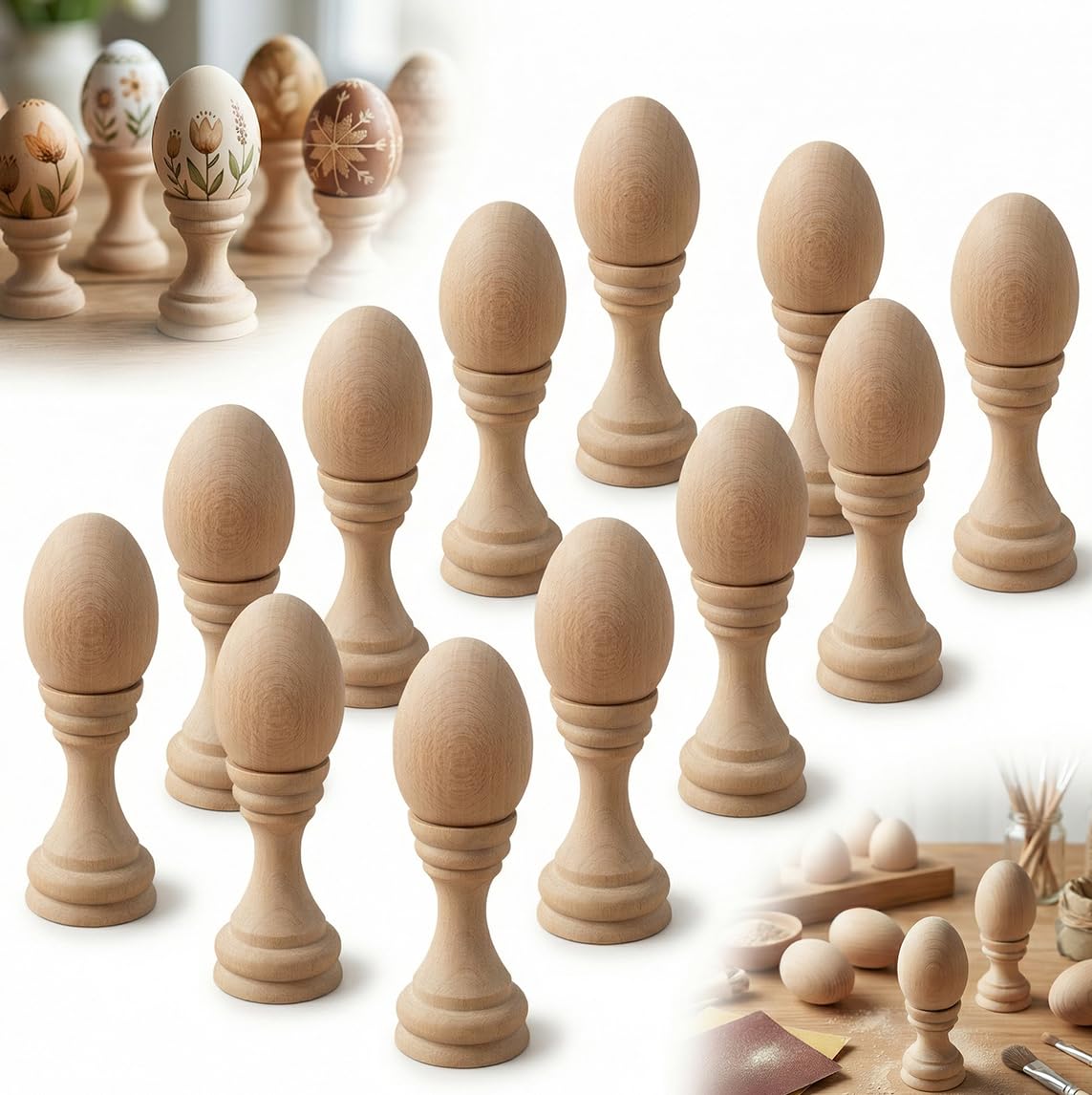 Zestaw 50 kompletów BUK JAJKO 6 cm + KIELISZEK 7,5 cm baza do DECOUPAGE