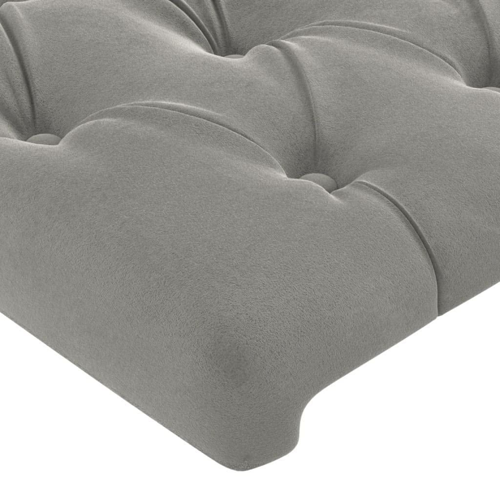 vidaXL Kopfteil Polsterkopfteil Bettkopfteil für Bett Betthaupt Bettgestell Bettrahmen Schlafzimmer Bettzubehör Hellgrau 180x7x78/88cm Samt