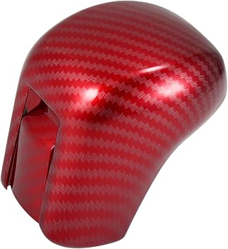 ACROPIX Gear Shift Knob Cover Automatic Transmission Lever Trim for Honda Civic 10th Gen 2016-2021 ABS Carbon Fiber Pattern Red Car Parts