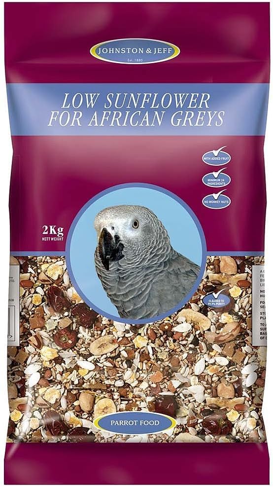 SuperGift.com 2kg Low Sunflower Bird Food/Feed for African Greys & Wild Birds - High Protein & Oil-Rich Sunflower Hearts