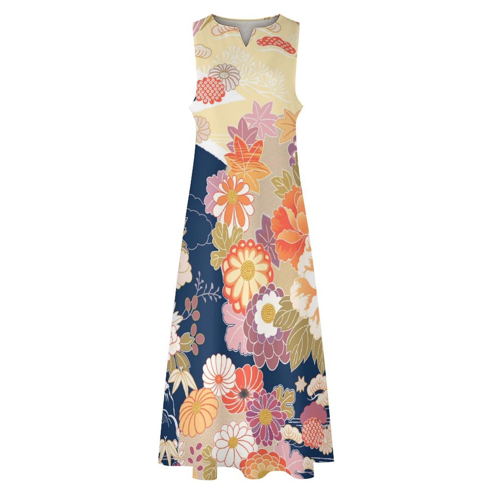 ♡美品♡MARIHA 花柄ノースリーブマキシワンピース MARIHA 花柄ノースリーブマキシ丈ワンピース