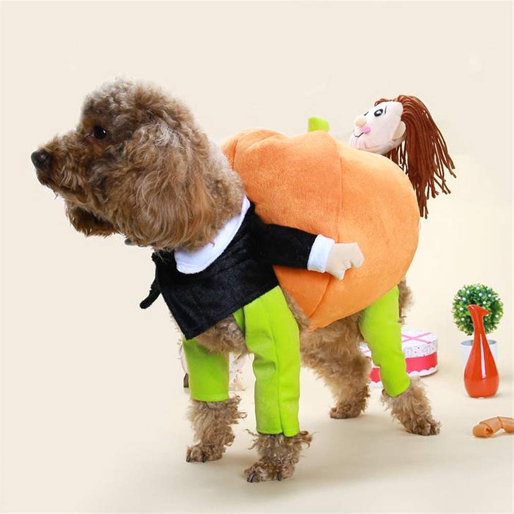 Bawełniany zabawny kostium 3D dyni dla zwierzaka dla psa kota impreza z okazji Halloween Cosplay (XXL)