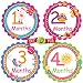 BBGM5 Baby Month by Month Stickers 16Pcs - Waterproof Milestone Newborn Stickers For Boys & Girls| Ideal For Scrapbooking, Important Events & Celebrations, Photo Keepsake, Craft Projects & Baby Shower