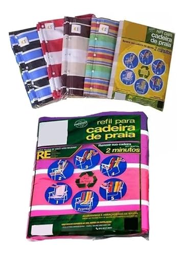 Refil Para Cadeiras De Sol Cadeira Praia Kit Com 5 Unidades Renovar Tecido Verão Lona Acampamento Ca