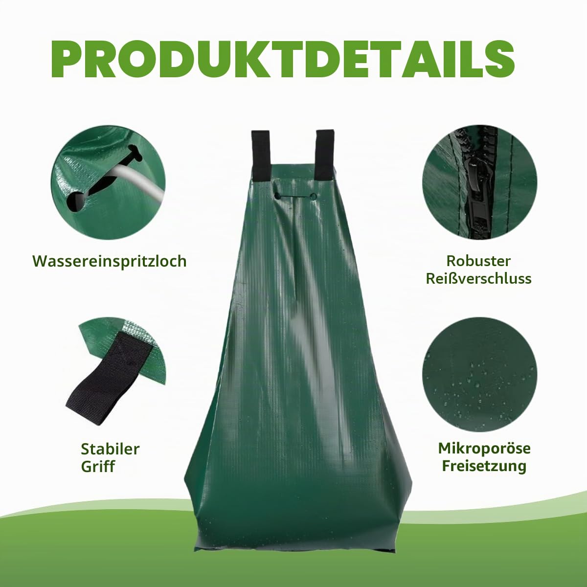 Baumbewässerungssack,Wassersack für Bäume, Baumbewässerungsbeutel, Bewässerungssack mit Reißverschluss, Robust und Wetterbeständig für Kleine und Große Bäume Jungbäume und Sträucher, 2STK, 75 L