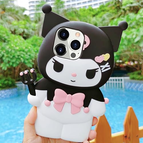 Miniatura 5 de Danzel Funda compatible con iPhone 14 Pro Max de 6.7 pulgadas, linda funda de silicona suave de dibujos animados Kawaii 3D de animé, divertida y