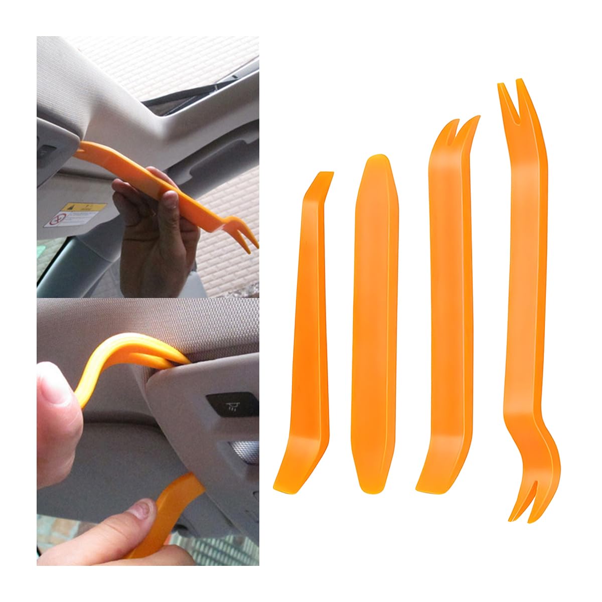 Kit Di 4 Strumenti Per Smontaggio Pannelli Auto - Utensili In Plastica Per Cruscotto, Porte E Autoradio
