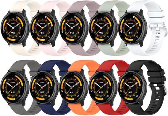 Bands Compatible for Garmin Venu 4 45mm, 22mm Width Quick Release Silicone Replacement WatchBand Strap for Garmin Venu 3/Garmin Venu 2/Garmin Vivoactive 4/Garmin Forerunner 265/Garmin Forerunner 255/Amazfit GTR 4/Galaxy Watch 3 45mm