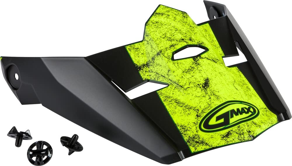 GMAX Visor with Screws for MX-46 Dominant Helmets - Matte Black/Hi-Vis - XS-Sm