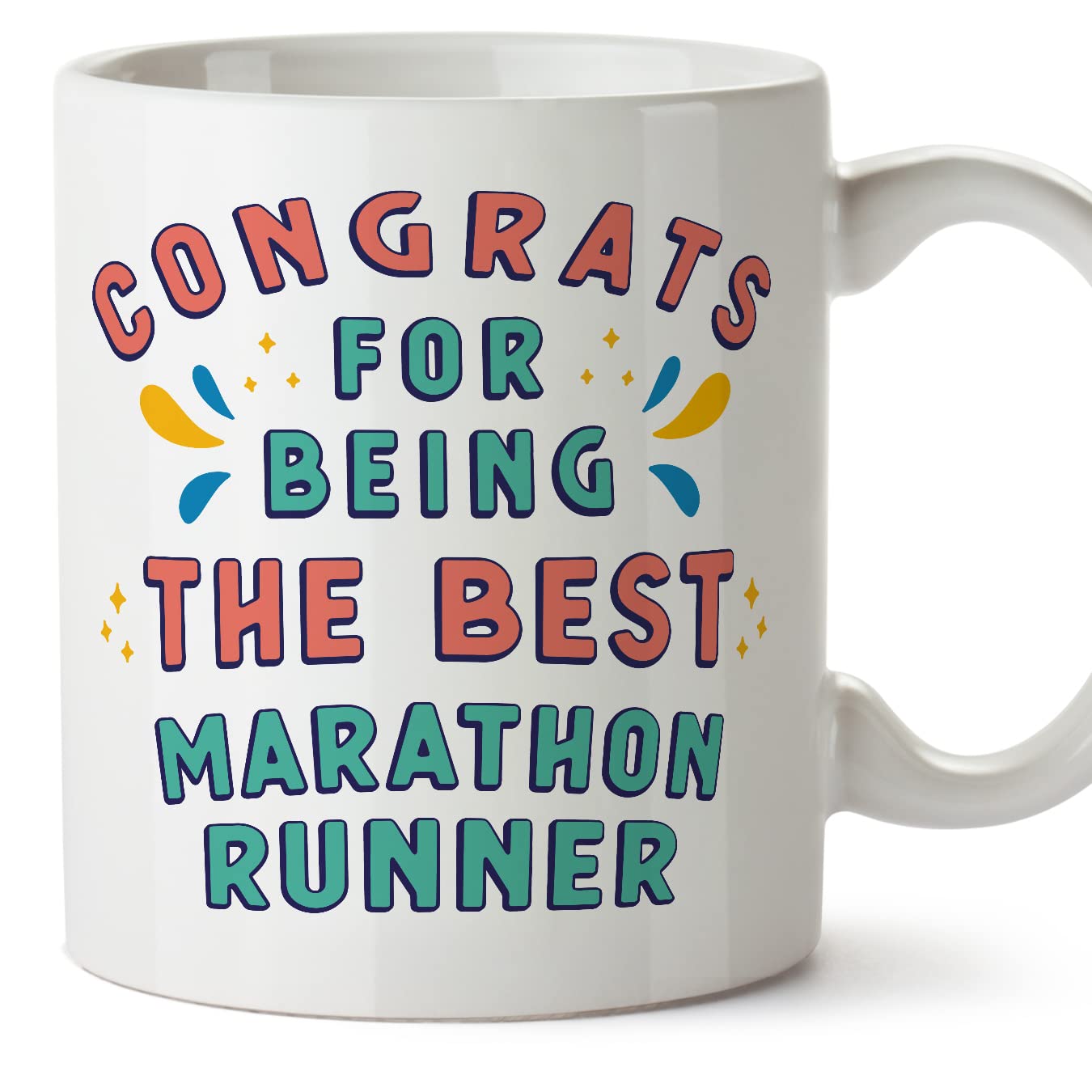 MUGFFINS Marathon Runner Mug - in English - Congrats for Being The Best - Funny Gift for Colleagues - Ceramic 11oz Mug