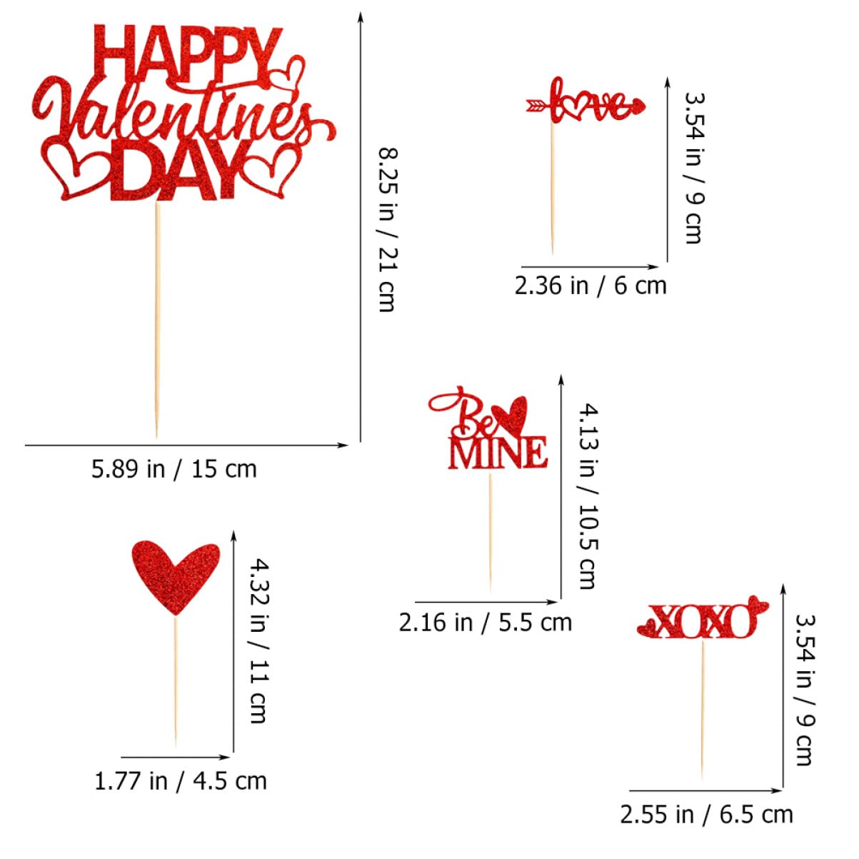 Abaodam 150stücke Valentinstag Cupcake Toppers Rote Glitzerherz-dekoration Für Hochzeiten Und Partys Kreative Kuchenstecker Für Unvergessliche Feierlichkeiten