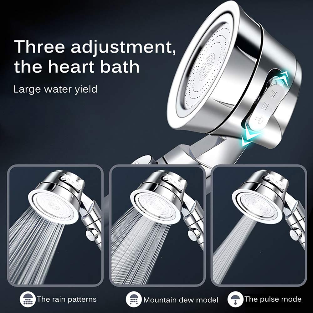 HMTE Cabezal de Ducha con Manguera de Mano, Cabezal de Ducha con 3 Modos de pulverización Ajustables, Cabezal de Ducha de baño, Flujo Potente para Adultos, niños, Mascotas y hogar