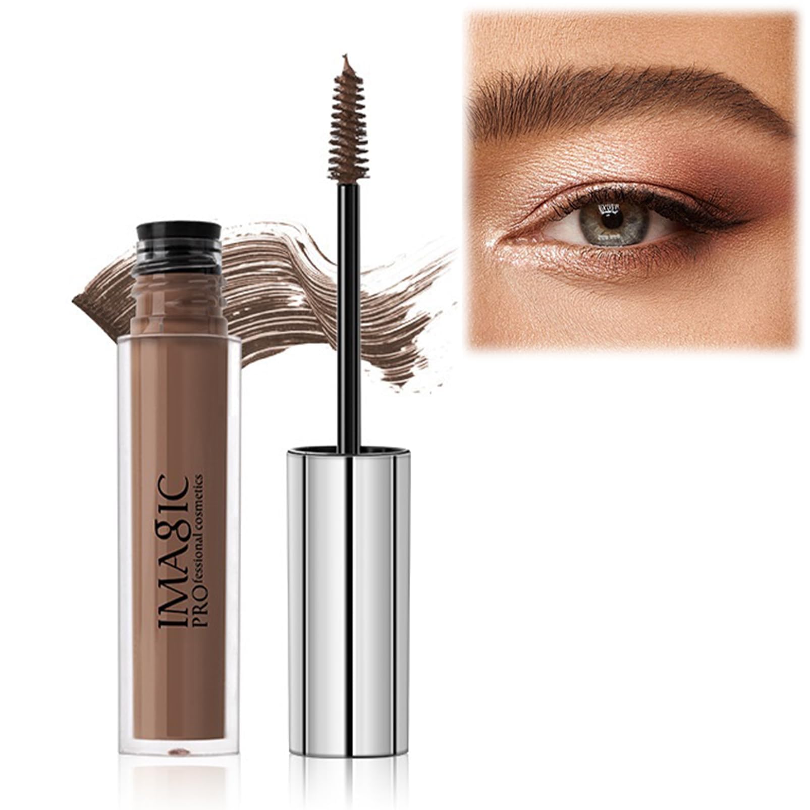 NALACALWaterproof Eyebrow Gel, Long-Lasting Brow Tint for Fuller Brows, Smudge-Proof and Transfer-Resistant Brow Mascara, Easy-to-Apply Eyebrow Stain for Women, Dark Brown Shade