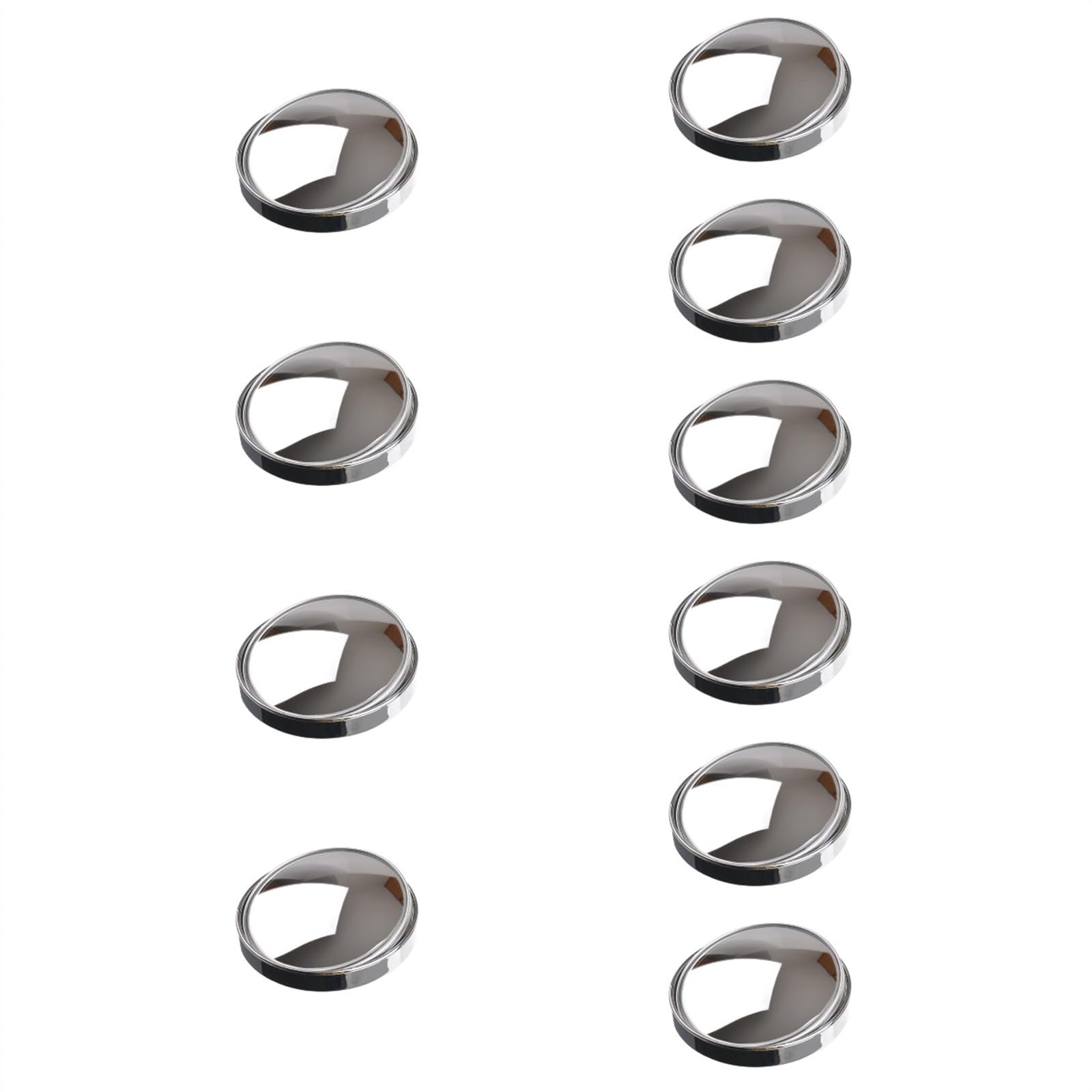 Vetro Specchio Specchietto Retrovisore Asivo Convesso Per Punto Cieco Con Grandangolo Regolabile - Accessori Per Specchietti Per Auto Da 75 Mm (argento) 10 Pezzi