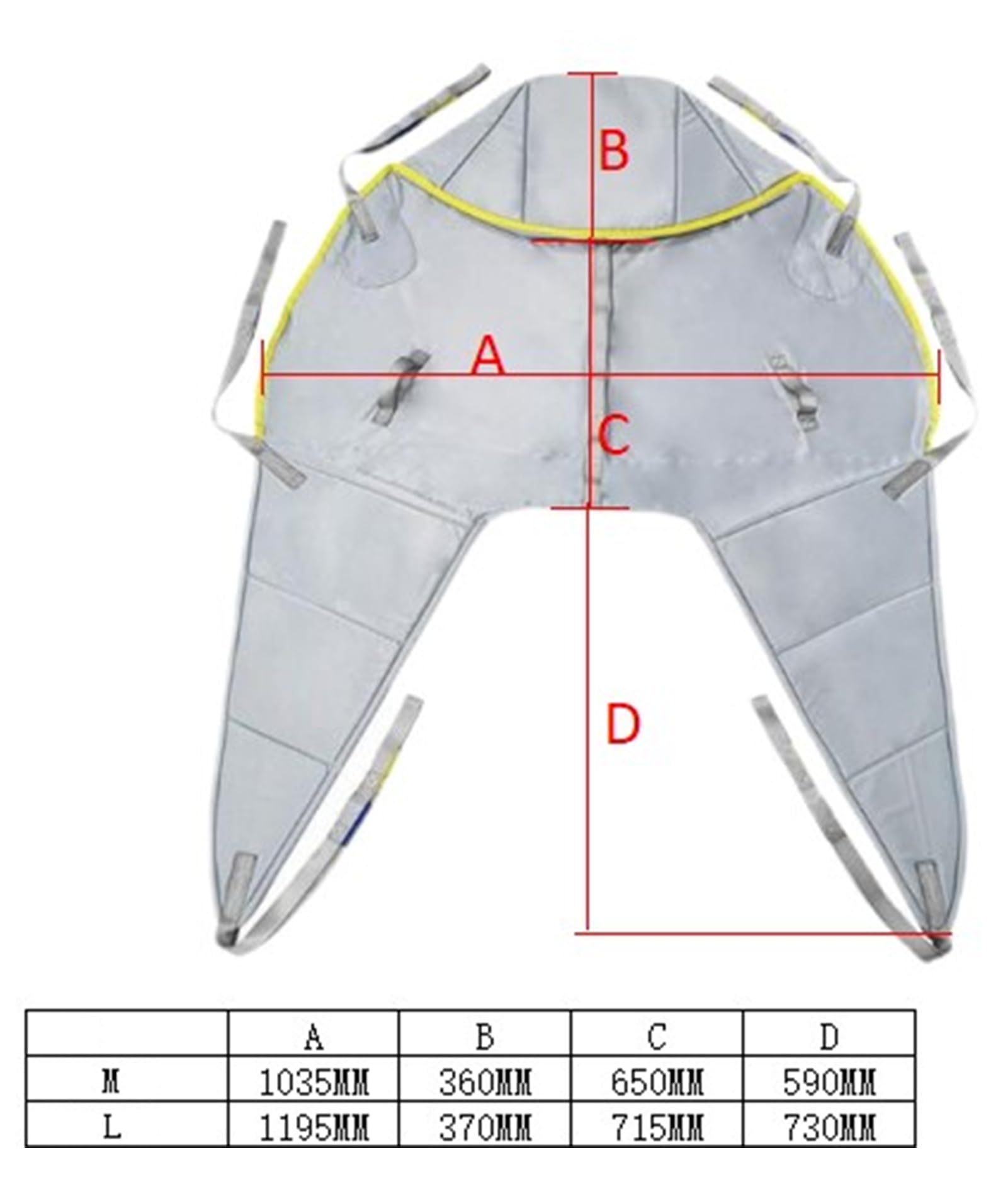 Arnés Elevación Paciente Cuerpo Completo Grúa De Paciente Eslinga De Elevación con para Paciente Y Minusválido para La Cama Enfermería,L