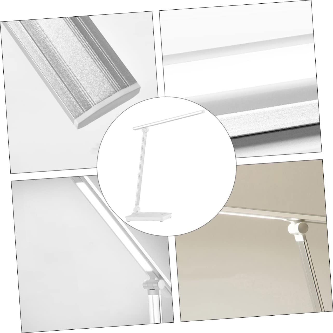 USB Rechargeable Led Desk Lamp Brightness Eye-Caring Light for Home Office Silver Finish Built Battery Includes USB Charging Cable