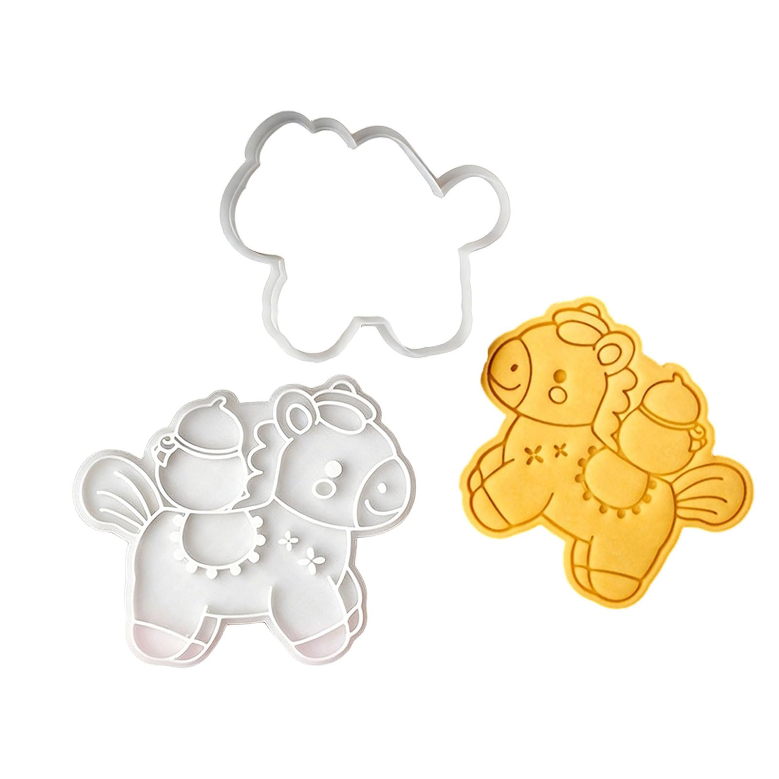 Tsophreniq Artistic Horse Shape Dough Press for Confectionery Projects and Ergonomic Designs Celebratory Cookie Press