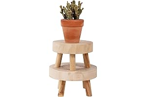 ANPHSIN Mini Wooden Stool Display Stand: The Perfect Small Plant Stand for Home Decoration