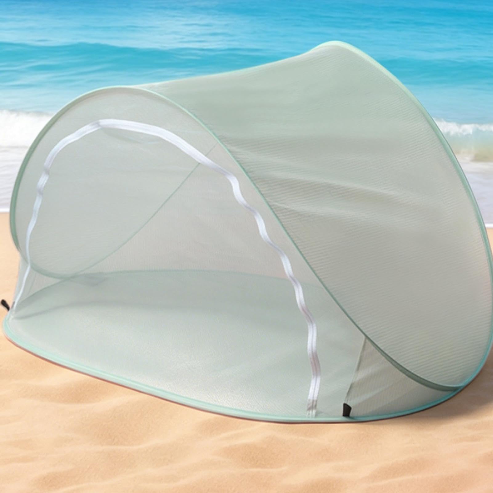 Dal Sole Da Spiaggia Parasole Grande Portatile E Facile Da Piegare | Tenda Protettiva da Spiaggia per Mare Acqua Piscina Laghetto Campeggio Outdoor Esterno Giardino Cortile Picnic Giorno