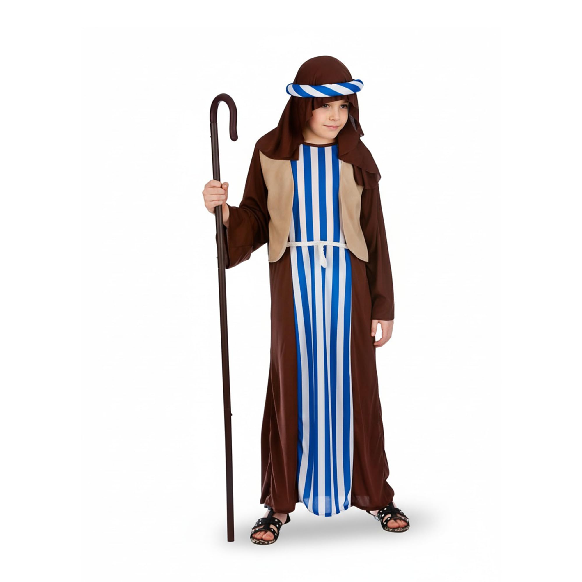 Joseph Costume And Crook Boys Nativity Play Kids Christmas Shepherd Fancy Dress Outfit