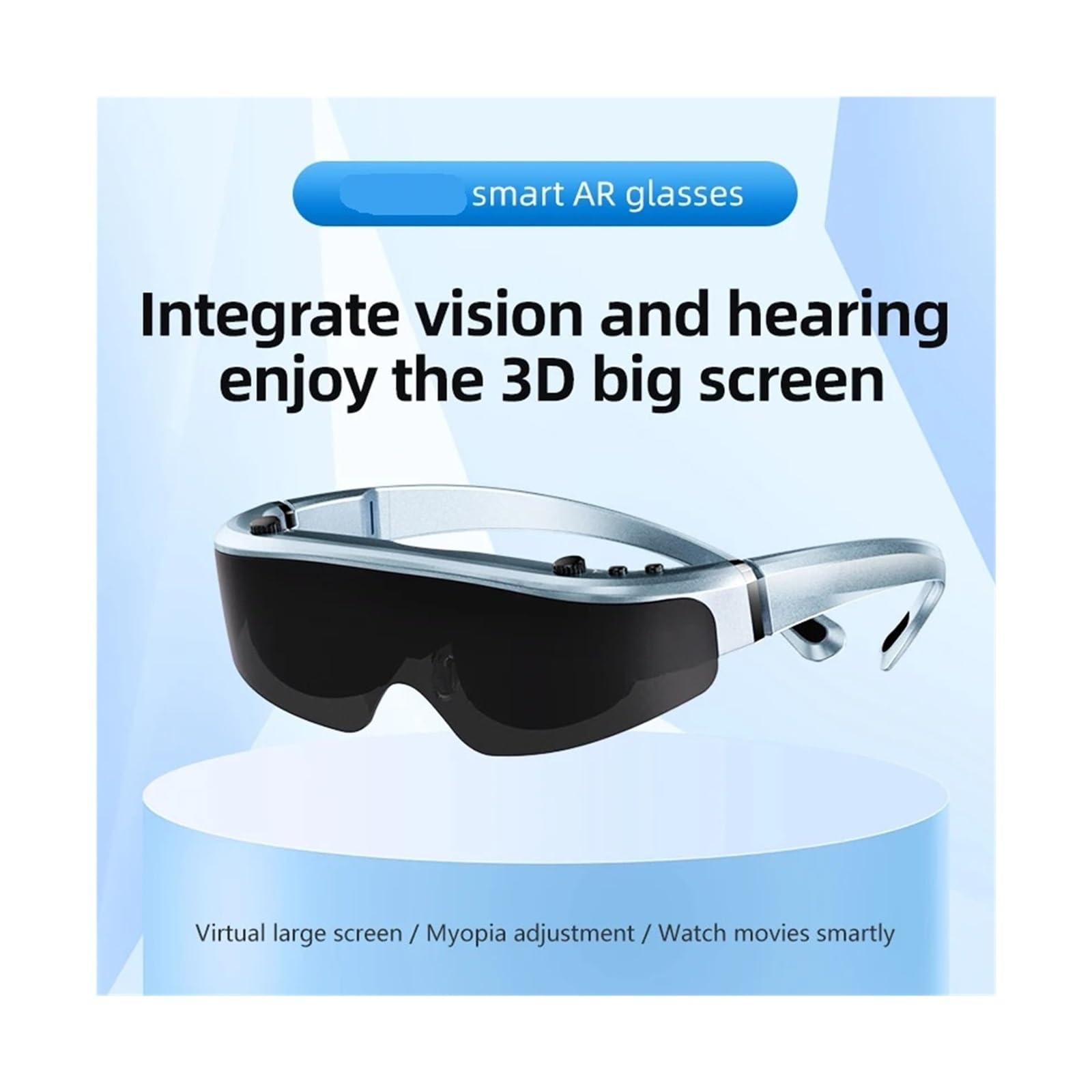 4k 1080p 3D/2D Switching VR Video Glasses Women Man Big Screen Dual Lens Virtual Mobile Theatre Ar Smart Glasses(512GB Version)