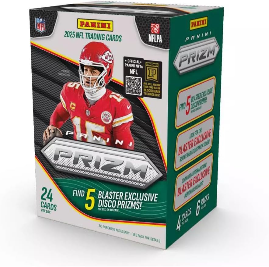 Panini 2025 Prizm Football 6-Pack Blaster Box (Disco Prizms)