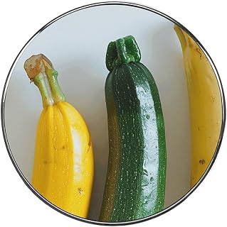 Magnetic Refrigerator Sticker Round Zucchini and Banana Printed Fridge Magnets Decorative Fridge Sticker for Office Cabinets Whiteboards Photo