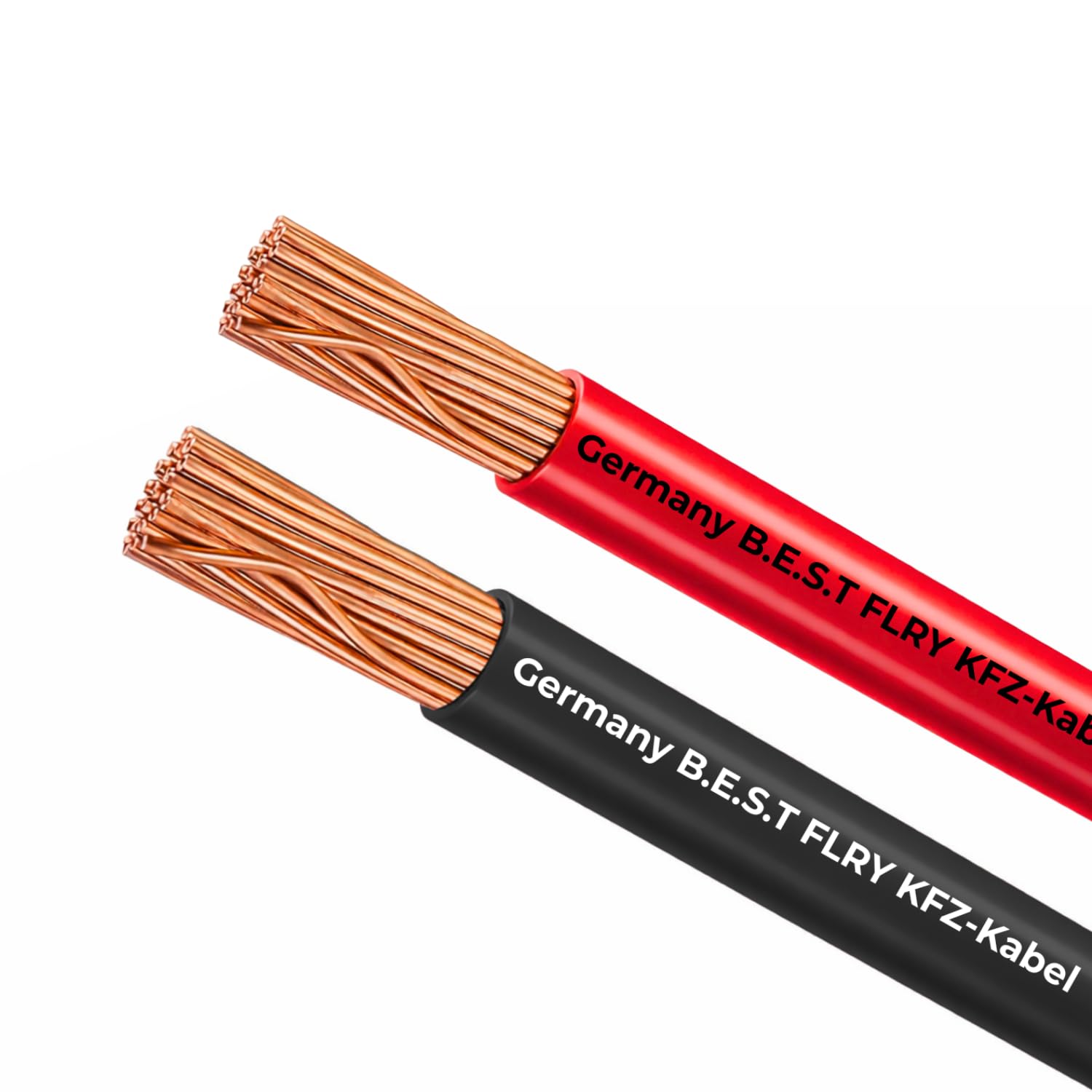 Fahrzeugleitung 6,00mm² 2x20m Rot/Schwarz FLRY-B Set 100% Vollkupfer – Fahrzeugleitung als Ring – Auto Stromkabel bis 60V – Flexible Litze für PKW, LKW, Motorrad, Wohnmobil, Auto HiFi, Bordelektrik