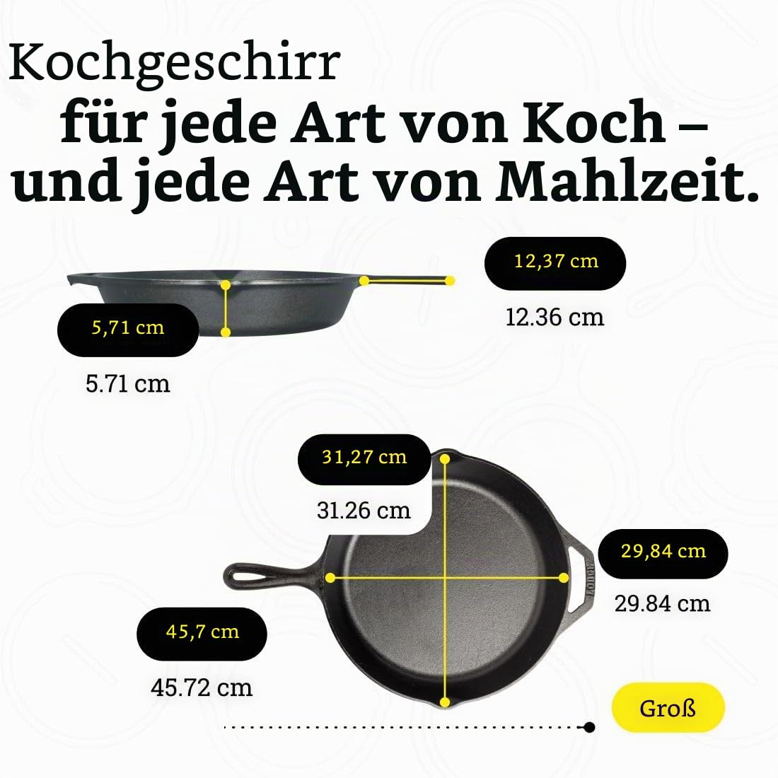 Lodge Vorgebranntes Gusseisen-Pfannen-Set – 3-teilig mit 20,3 cm und 30,5 cm Bratpfannen