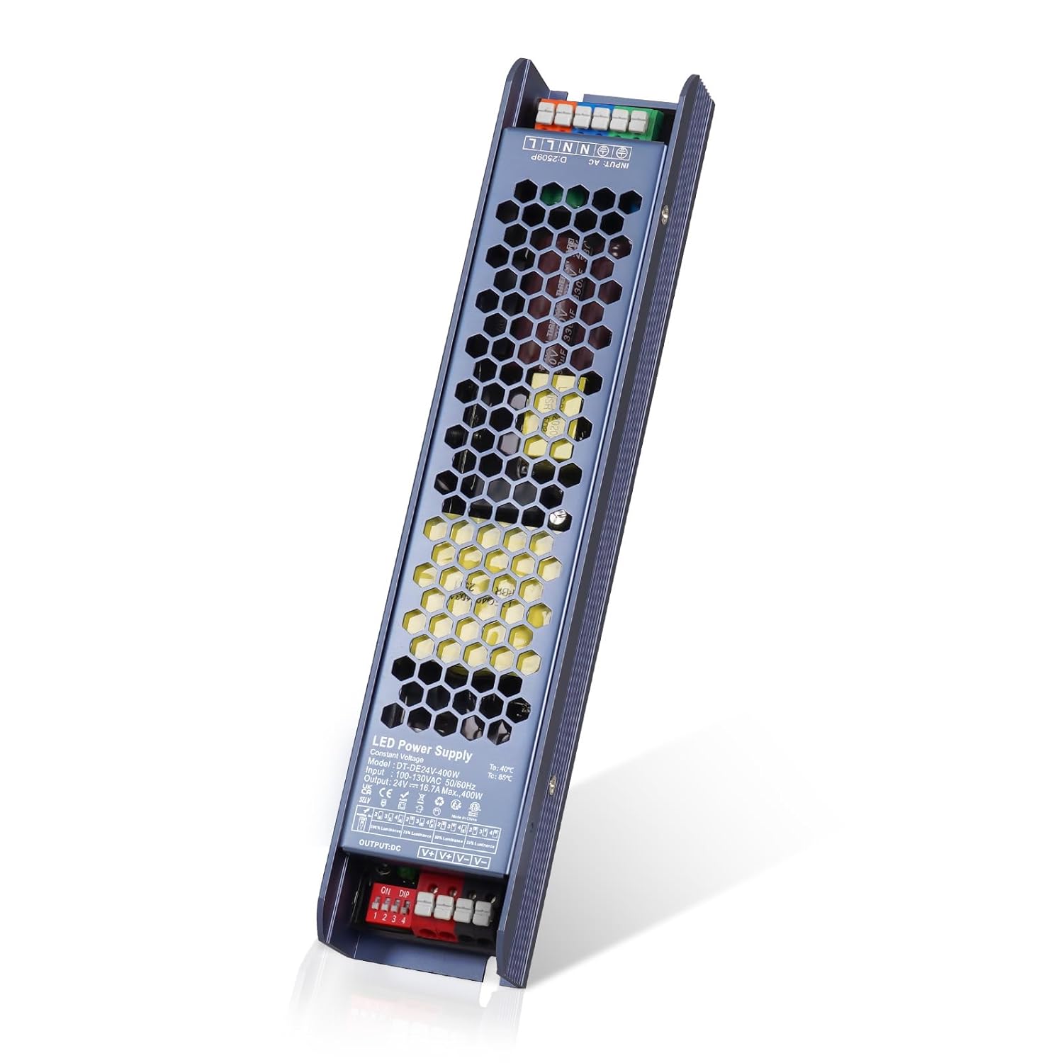 YAYZA! 24V LED Driver 400W LED Transformer AC100-130V to DC 24V 16.7A Ultra Slim Power Supply, Constant Low Voltage Adapter for Led Strip Light, Cabinet Lights