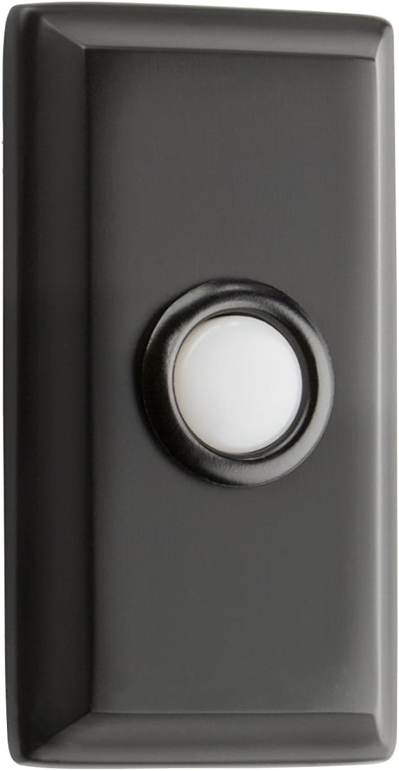 Baldwin 9BR7015-010 Reserve Contemporary Rectangular Door Bell Button in Satin Black
