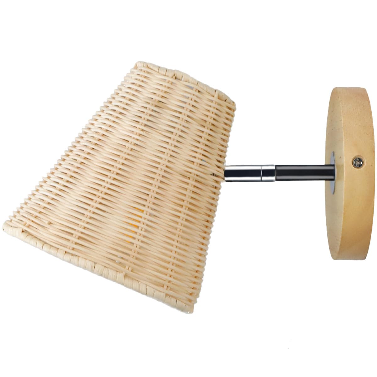 Lámpara de pared de ratán natural E27 para iluminar pasillos oscuros con calidez 8