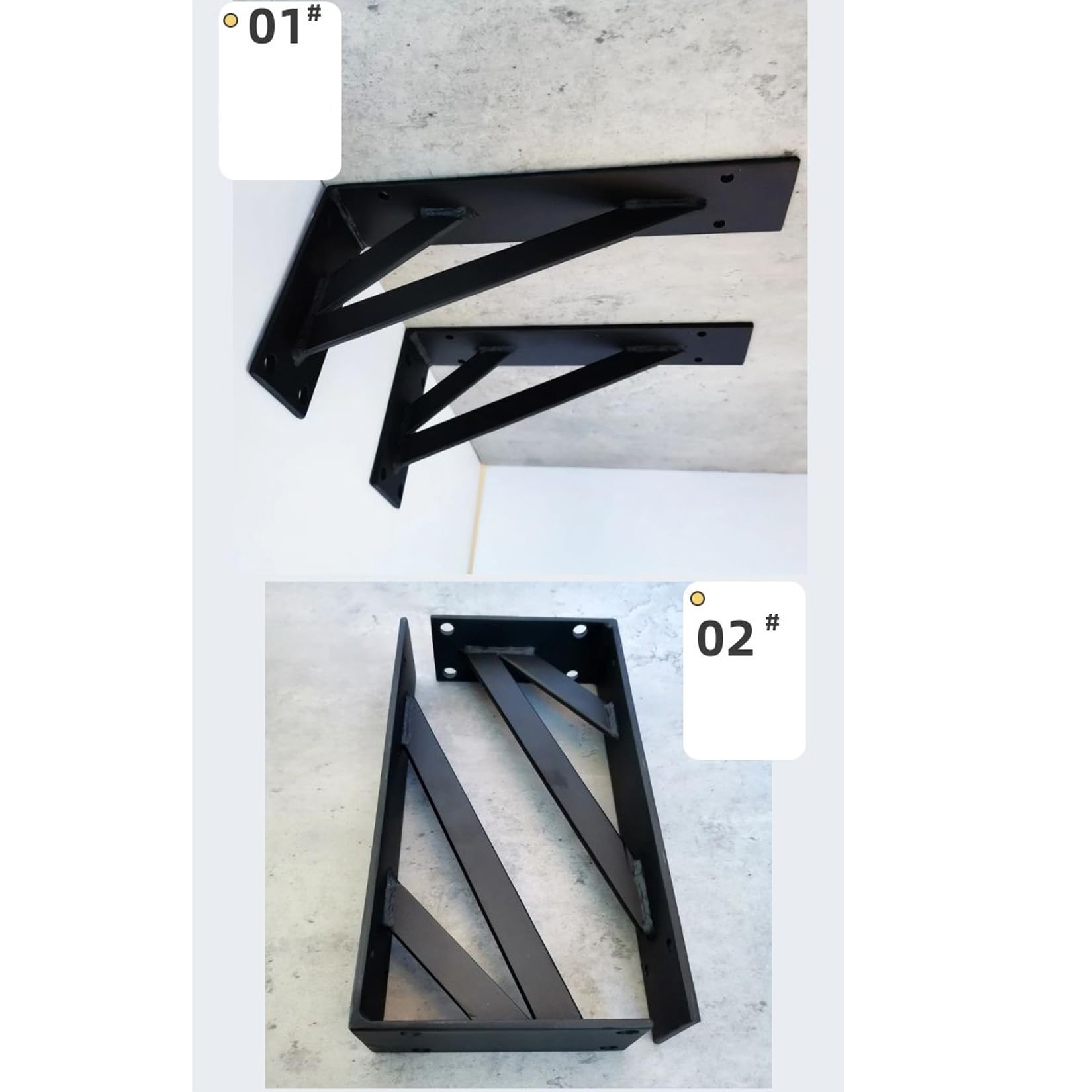 2 Stück Regalhalterungen,Schwimmenden Regalträger,Metall Schwerlast Konsole Wandwinkel,Dreieck Wandhalterungen Regalwinkel für Lagerregal,Bücherregal,mit Schrauben (70cm,Schwarz)