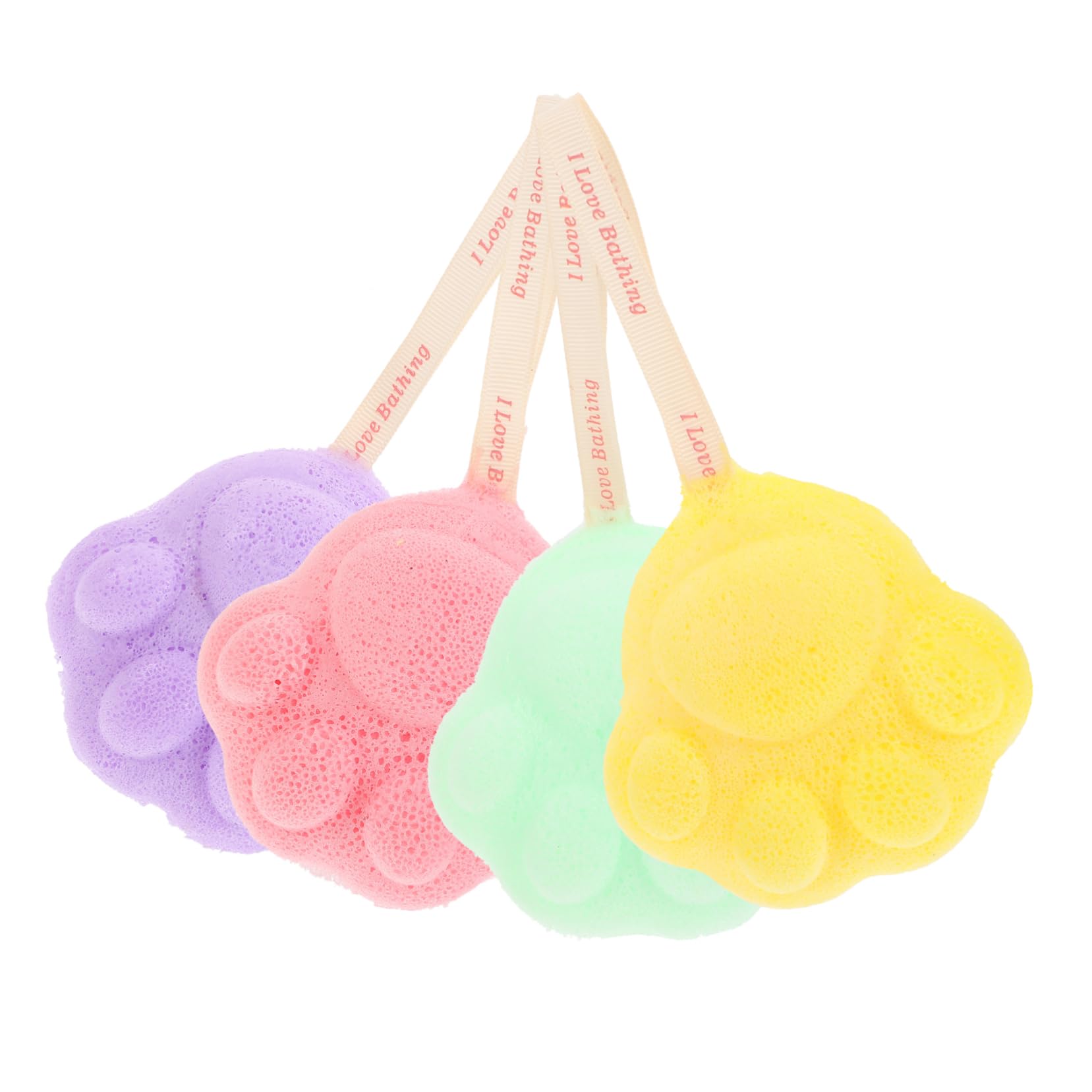 PartyKindom 4Pcs Exfoliating Face Sponges Portable Cute Cleaning Tools for Gentle Face Washing for Daily Use for Adults