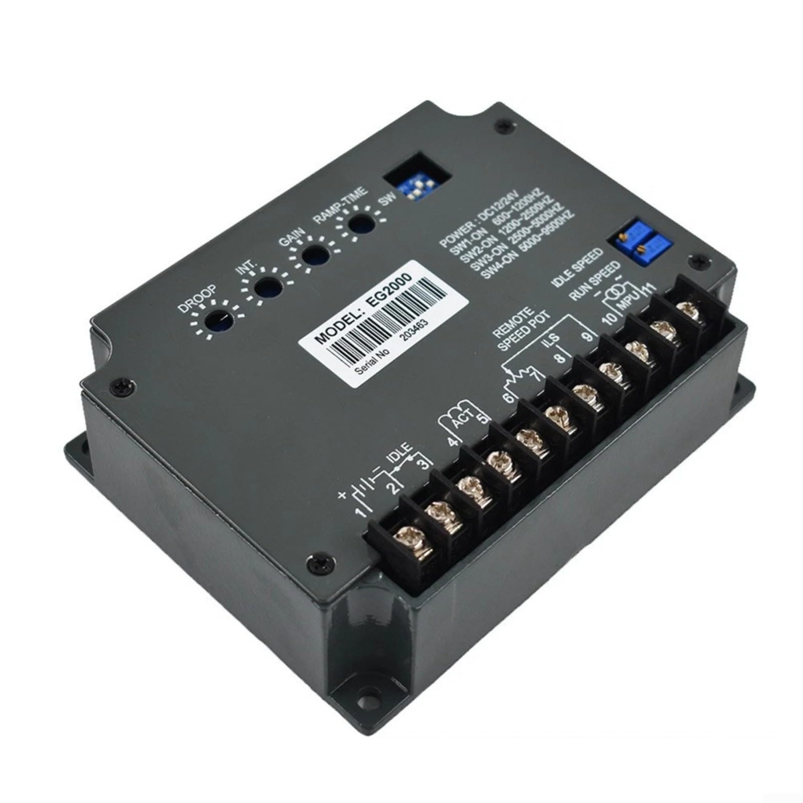 EG2000 Motorsteuergerät für Diesel- & Gasgeneratoren,elektronischer Drehzahlregler 12V-24V mit PID-Algorithmus, ±1% Genauigkeit