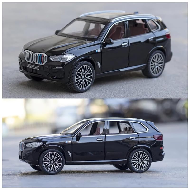 Image of Kids Model 1:32 BM X7 Die Cast Metal Car Pull Back Action Opening Doors with Realistic Engine Sound Lights Toy Car Gift for Boys - Multi