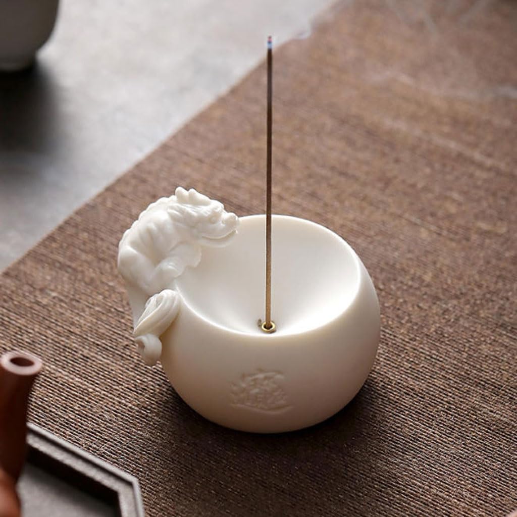 Quemador de incienso de cascada, soporte de incienso de porcelana blanca, decoración de aromaterapia, mesa de té para interiores, quemador de incienso de reflujo