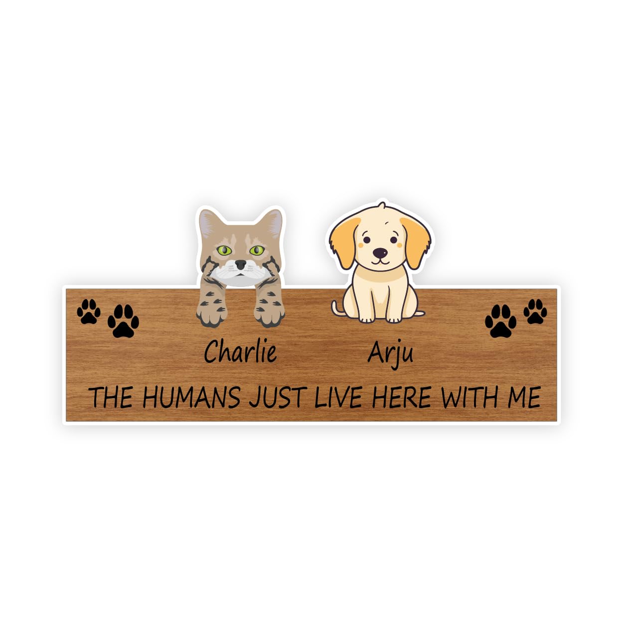 SIGNOOGLE® Dog Name Plate Humans Just Live Here with Me Paws Quotes for Home Acyrlic Customised Name Board (L x H 12 x 6 Inch) (B0CBRX588G) Amazon Price History, Amazon Price Tracker